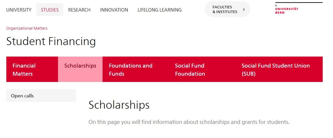 University of Bern Scholarships and Student Funding Guide 2026/2027