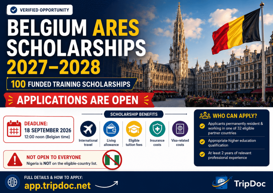 ARES International Training Scholarships in Belgium 2027–2028