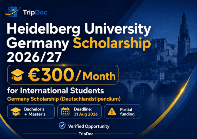Heidelberg University Germany Scholarship 2026/27 – €300 Monthly for International Students
