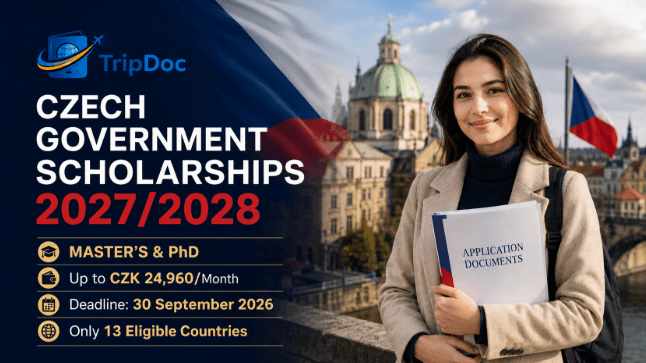 Czech Government Scholarships 2027/2028 for Selected Developing Countries