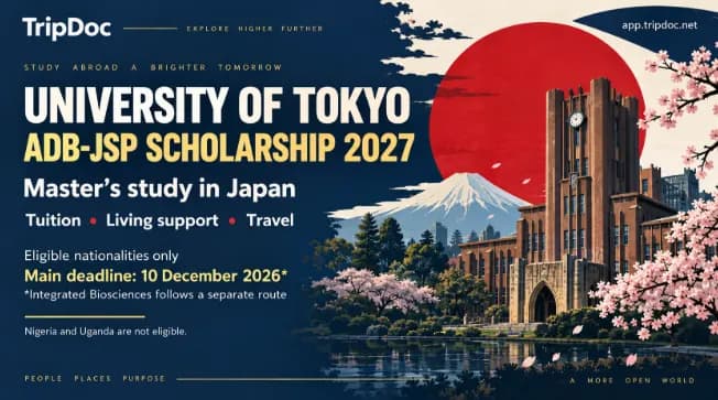 University of Tokyo ADB-JSP Scholarship 2027